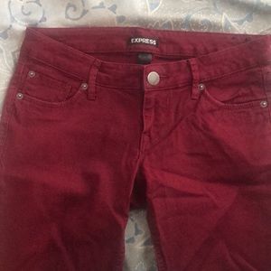 Express Maroon skinny jeans